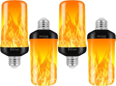 Bitrue LED Flame Effect Light Bulb, 4 Modes Flame Light Bulbs, E26 Base Fire Light Bulb with Gravity Sensor