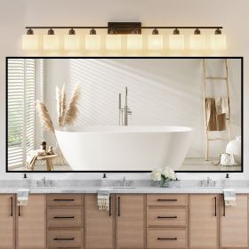 10 Light Bathroom Vanity Lights Over Mirror (Color: Black, Material: Iron)