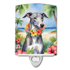 NEW Greyhound Luau Ceramic Night Light Compact, UL-Certified, Ideal for Bedroom, Bathroom, Nursery, Hallway, Kitchen, 6x4x3, Multicolor (Default: Default)